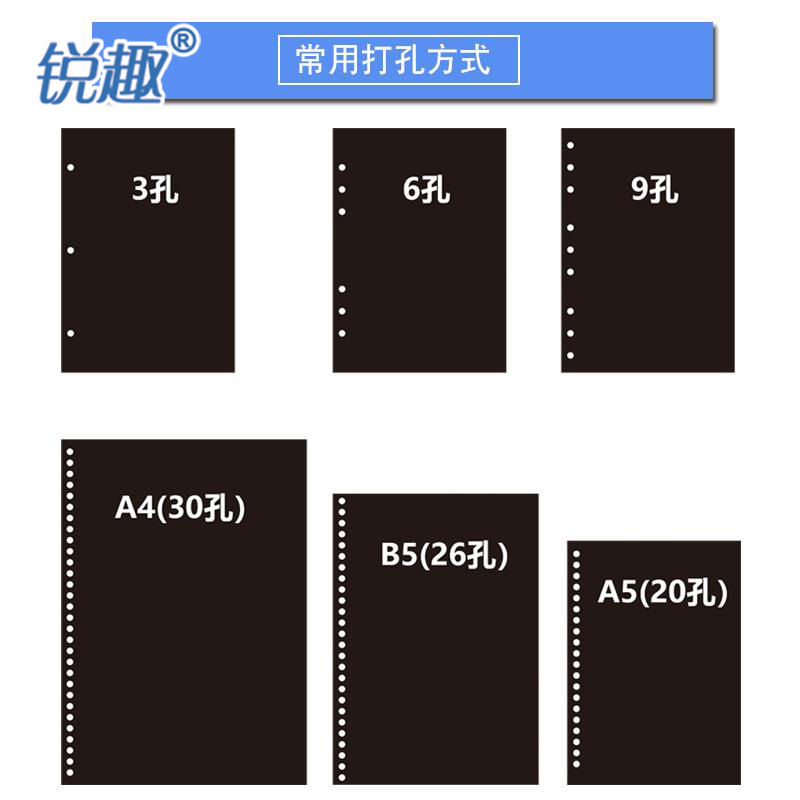 A4 30孔活页圈装订机 B5 26孔打孔机全抽刀活页本装订-图2