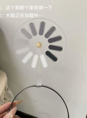 新款亚克力透明电量弹簧发夹加载中可旋转diy发饰搞怪创意头饰