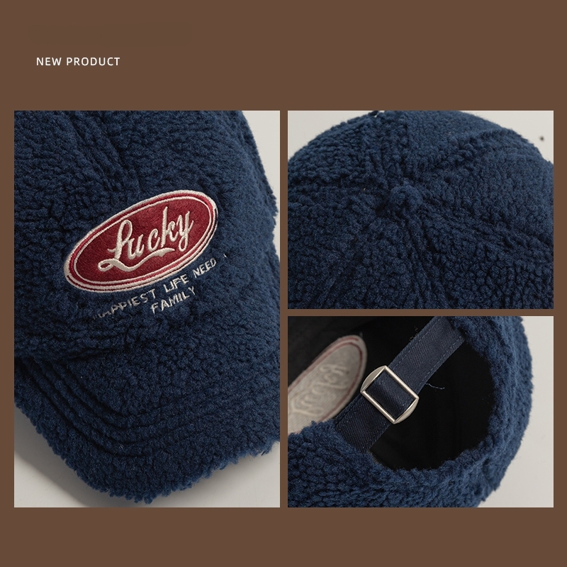 儿童帽子秋冬季羊羔绒保暖宝宝男孩棒球帽女童加厚韩版百搭鸭舌帽 - 图3