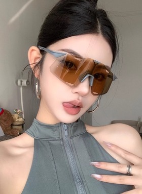 2025新款时尚茶色骑行眼镜户外骑行运动登山男女防风护目太阳墨镜