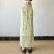 Pastoral holiday style retro floral versatile straight long skirt
