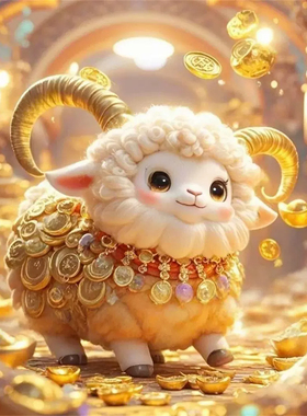 三羊开泰暴富贴画羊羊得亿客厅卧室可爱小羊招财金闪闪门贴自粘