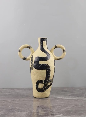 欧式创意波点插花花器树脂工艺品摆件样板间玄关客厅家居软装饰品