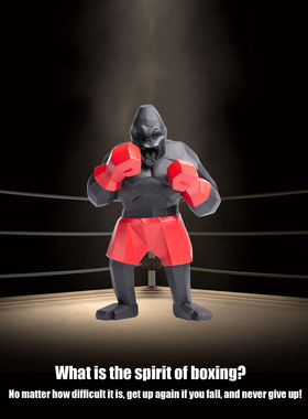 北欧树脂工艺品拳击金刚猩猩摆件家居客厅书房卧室玄关创意装饰品