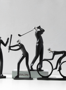 北欧简约人物创意摆件客厅电视柜书房家居软装饰品树脂工艺品摆件