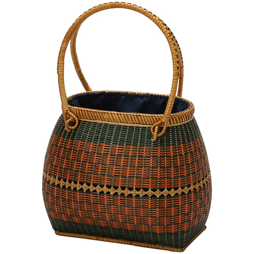 Тонкая бамбуковая сумка бамбуковые ремесла бамбуковые фабрики пинджо сумки в ретро -стиль сумка чайная церемония