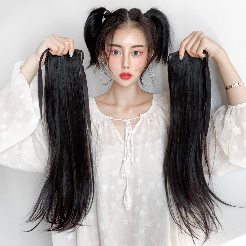 仟丝百变旗舰店双马尾假发女 绑带式jk日系可爱长卷发 捆绑式cos软妹萝莉马尾辫2