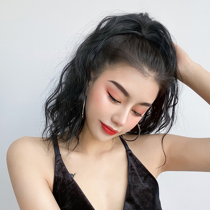 仟丝百变旗舰店马尾假发女短款 抓夹式自然蓬松玉米烫 高马尾网红辫子嘻哈小卷发2