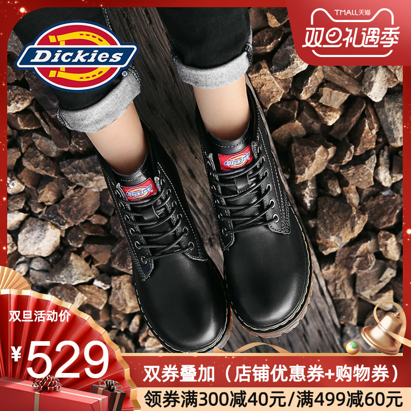 美国 Dickies 19年新款 女款头层牛皮马丁靴