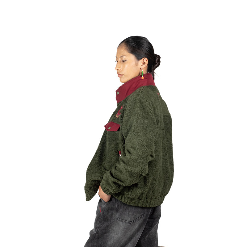 圣山2025秋冬阿里系列斜襟开衫抓绒外套原创潮流休闲仿羊羔绒外套,淘宝优惠券,粉丝福利购,淘宝优惠卷