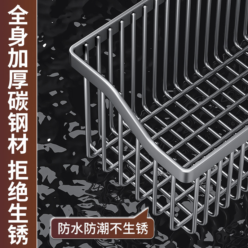 厨房置物架壁挂免打孔调料收纳葱姜蒜家用大全多功能墙上蔬菜篮子,淘宝优惠券,粉丝福利购,淘宝优惠卷