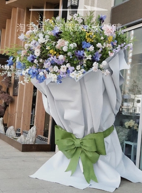 爆花筒超大玫瑰花束店铺美陈列装饰网红打卡橱窗布置情人节日活动