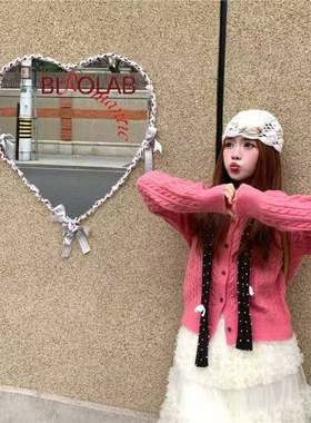 英文爱心镜子高级拍照道具墙面