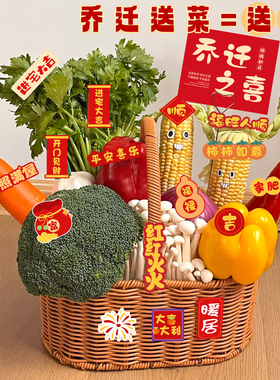 乔迁之喜入宅搬家礼物新居蔬菜花篮伴手礼品创意贴纸DIY暖房实用