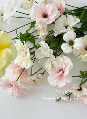 蝴蝶洋牡丹仿真花日本罂花艺造景婚礼装饰花空间美陈摆放摄影B366