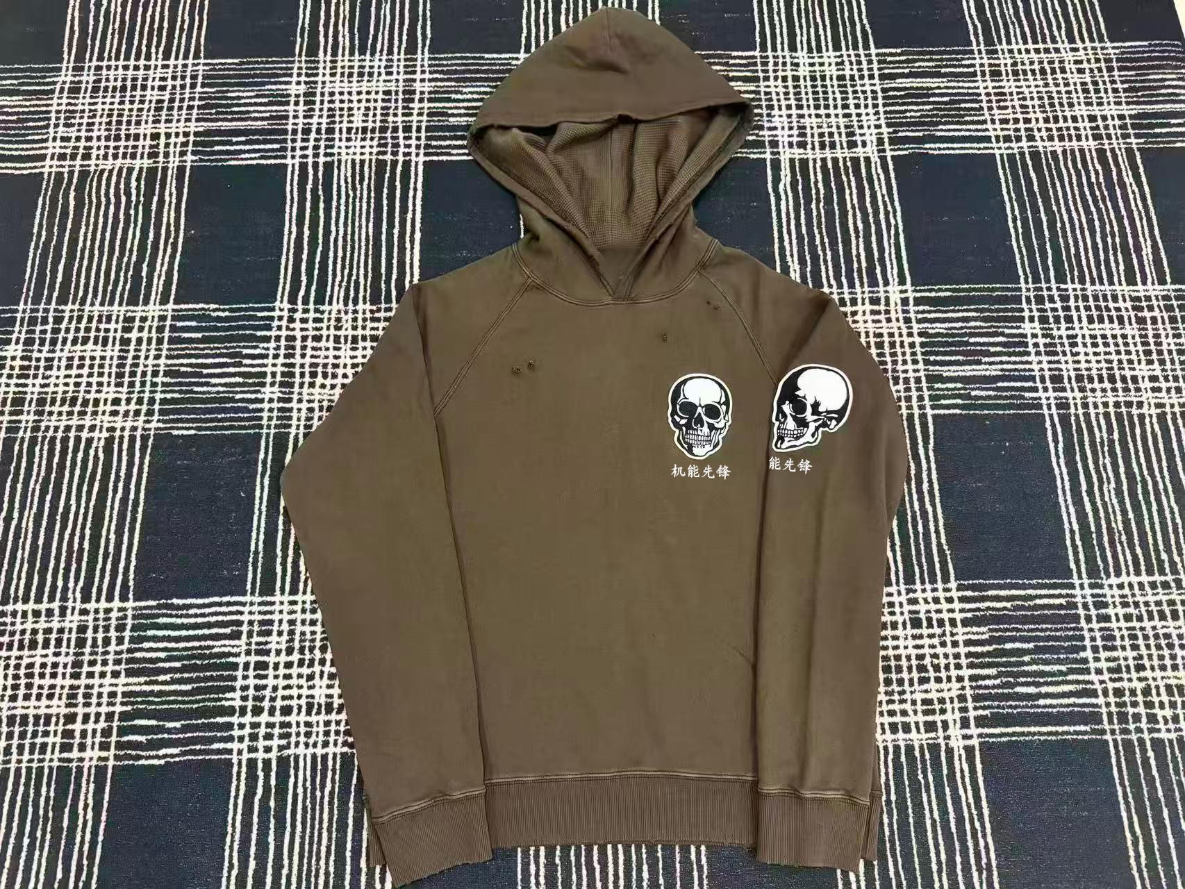 MADEBYSWAG independent SS04 Double Skull Hoodi distressed pullover casual top