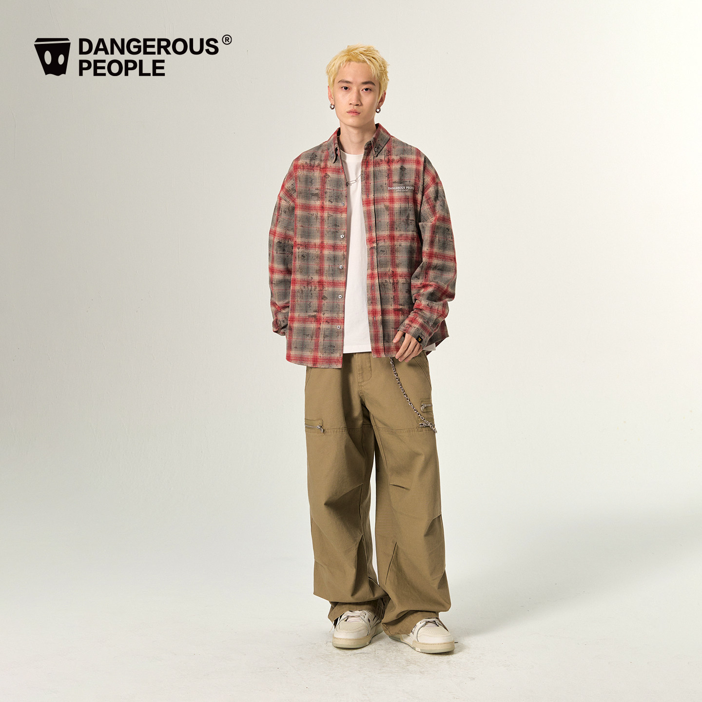 Dangerouspeople薛之谦dsp艺术感做旧格子衬衫秋季复古百搭潮长袖,淘宝优惠券,粉丝福利购,淘宝优惠卷