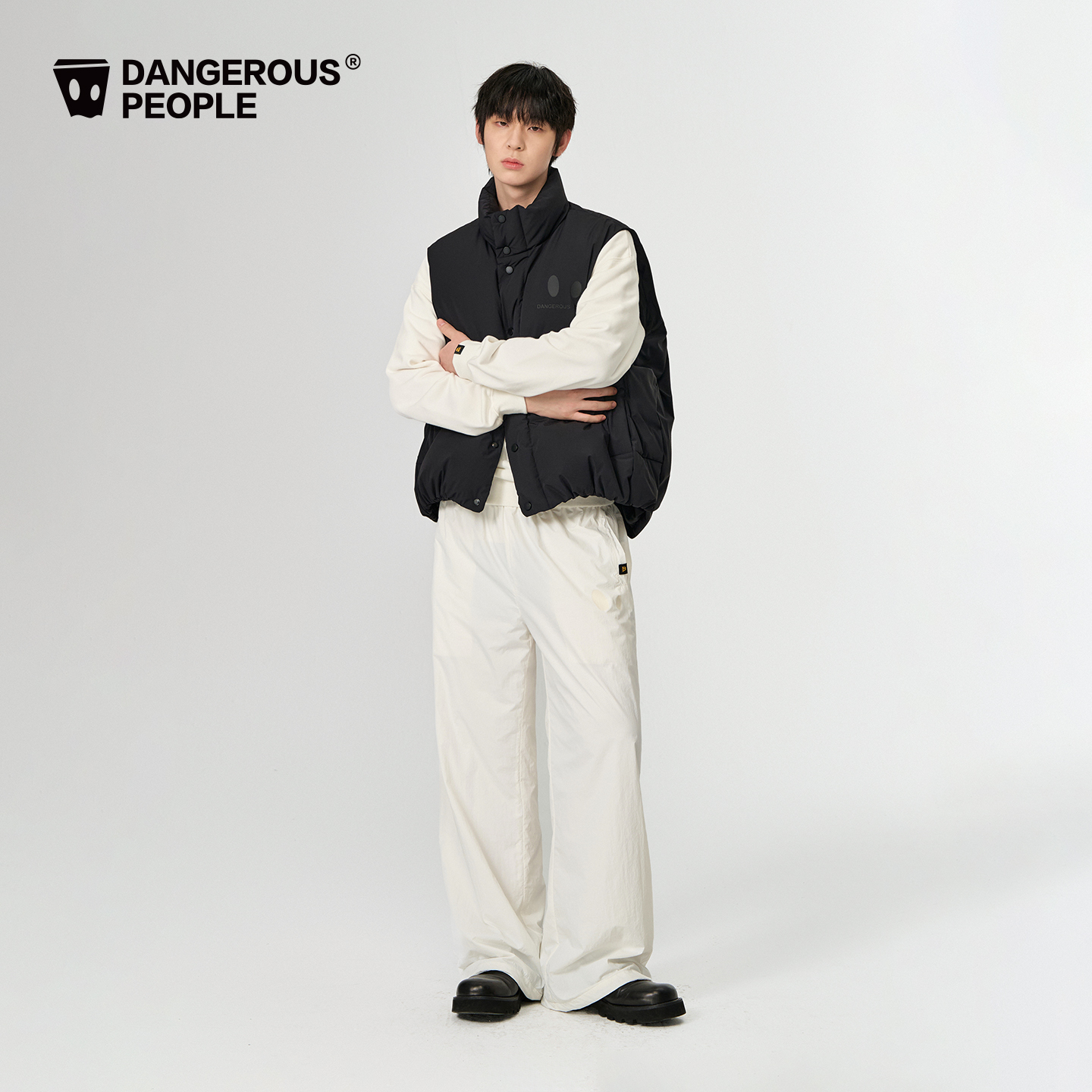 Dangerouspeople薛之谦dsp冬季潮牌宽松保暖百小眼睛搭羽绒马甲 - 图3