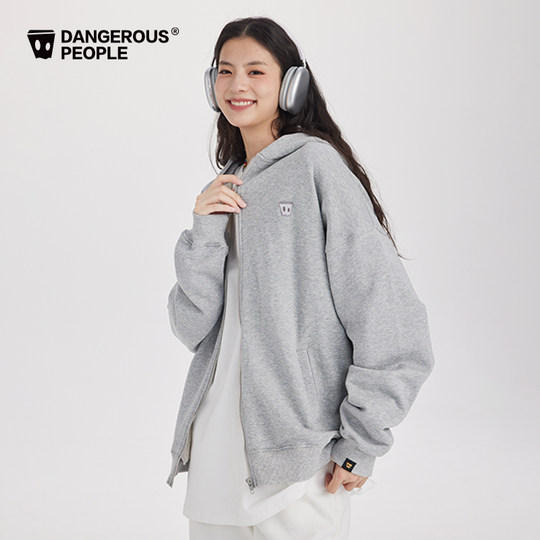 Joker Xue DSP lockeres, vielseitiges Cardigan-Sweatshirt mit Kapuze