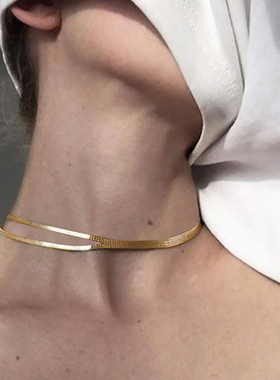 knobblyobbly双层分裂项链choker