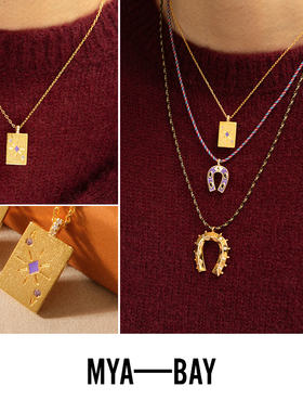 MYABAY扑克牌吊坠系列珐琅项链