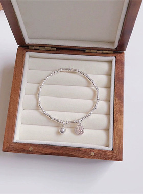 日系George Melis福气满满竹节福字好运手链女时尚简约小众设计