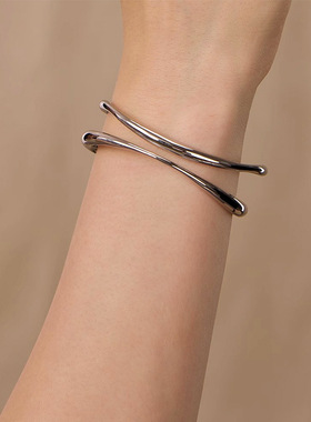 日系george melis蛇年花儿与少年流光流线双层手镯手环法式精致