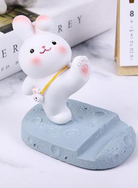 新款可爱胖胖兔摆件家居装饰品创意手机支架桌面摆件实用