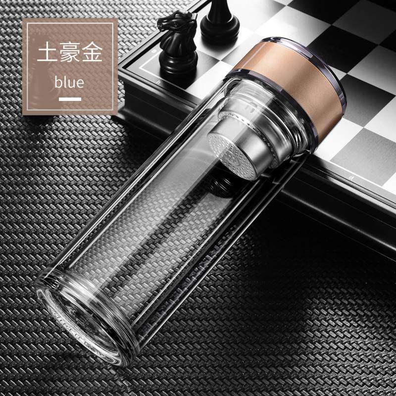 新款玻璃杯双层隔热透明水杯304滤网广告礼品创意杯子茶杯,淘宝优惠券,粉丝福利购,淘宝优惠卷