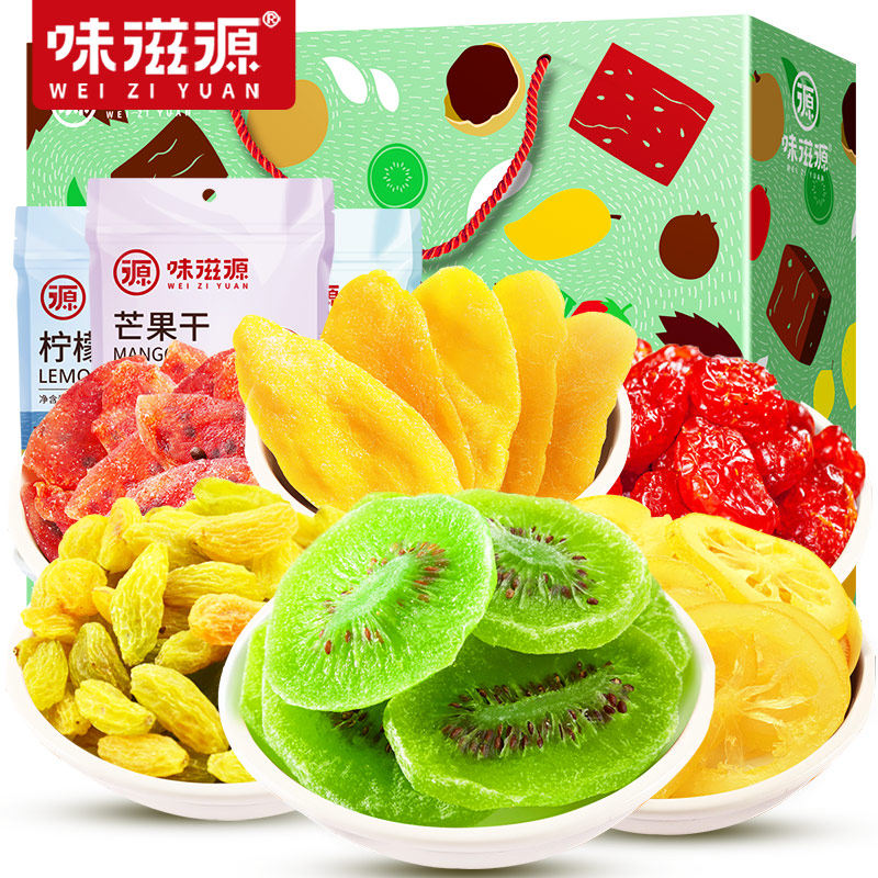 味滋源大礼包6袋网红混合水果干 拽到味食品芒果干