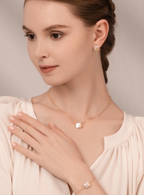 李兰迪同款BABYBEI初贝棕榈叶项链锁骨链925银巴洛克珍珠优雅