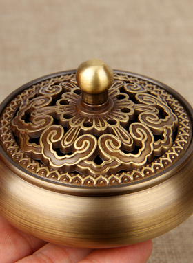 卓好铜香炉摆件铜平底