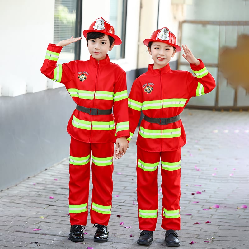 儿童消防员玩具套装幼儿园小孩火警亲子体验职业角色扮演表演出服-图3