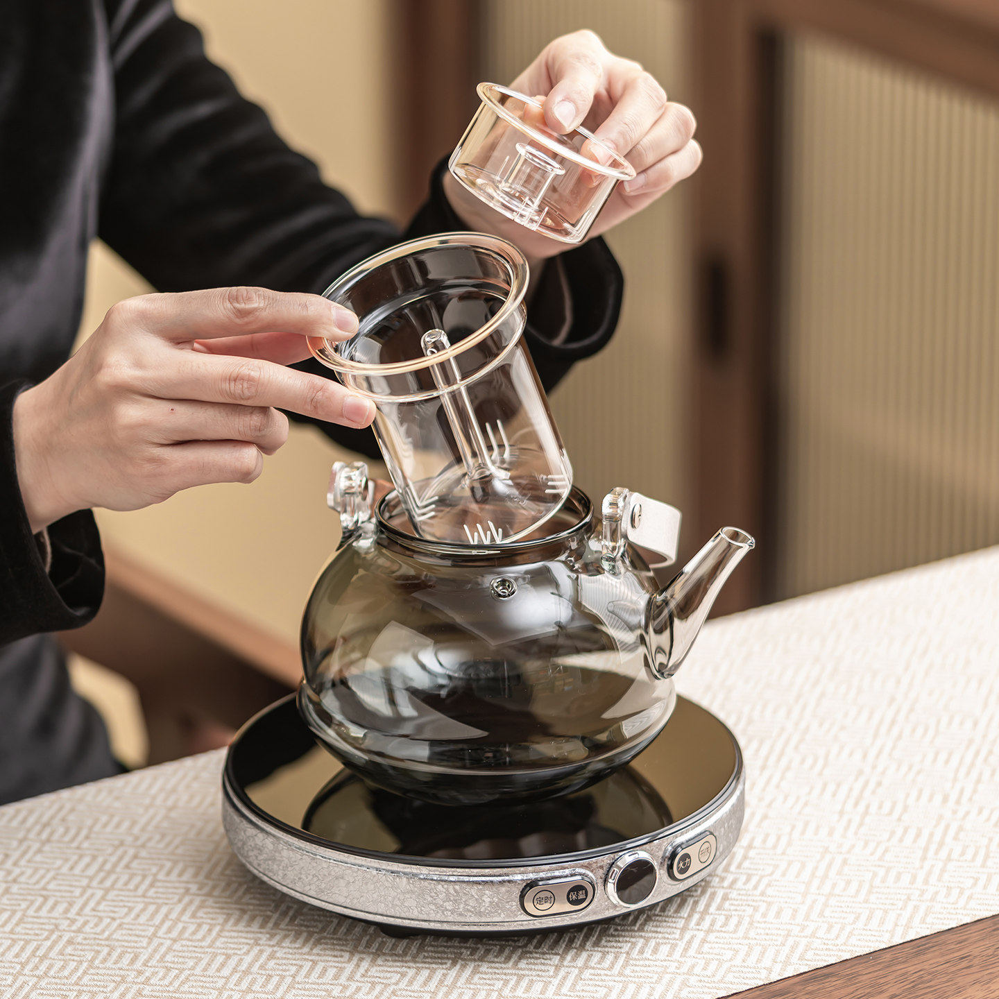 新型电陶炉煮茶壶套装家用新款高端玻璃壶一人泡茶专用小型煮茶炉,淘宝优惠券,粉丝福利购,淘宝优惠卷