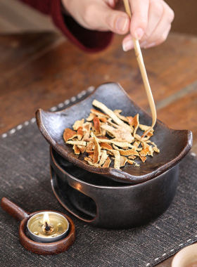 日式香薰炉蜡烛干烧小众高级熏香炉温茶烤茶炉雪松隔火烘烤炉熏炉