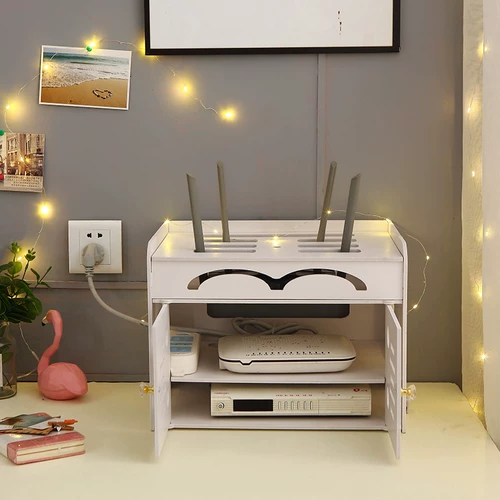 Беспроводная коробка хранения маршрутизатора беспроводной Wi -Fi -ром настольный сетевой кабельный кабельный проволочный штекер -Настройка платы за свет