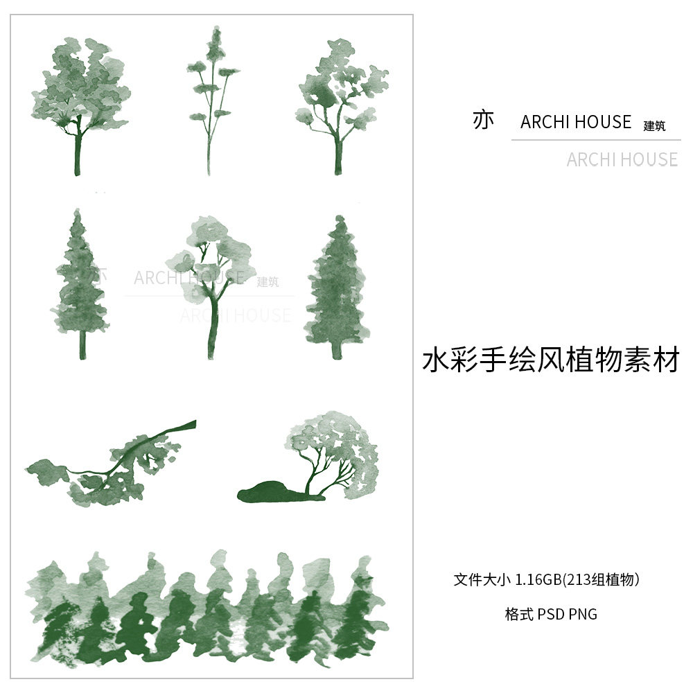 平面植物素材水彩 新人首单立减十元 22年10月 淘宝海外