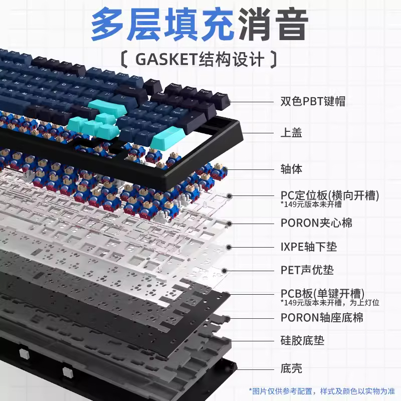 新盟X98PRO机械键盘无线蓝牙三模热插拔RGB客制化gasket结构游戏 - 图1