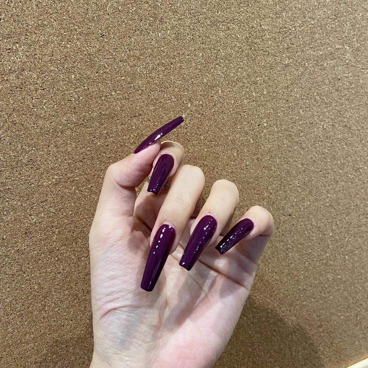 【手工美甲】成品欧美长款显白玫红色穿戴甲可拆卸假指甲贴片纯色,淘宝优惠券,粉丝福利购,淘宝优惠卷