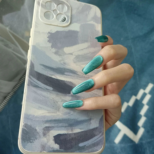 手工穿戴甲绝美墨尔本猫眼美甲贴片爆闪高级感玻璃珠指甲显白防水 - 图1