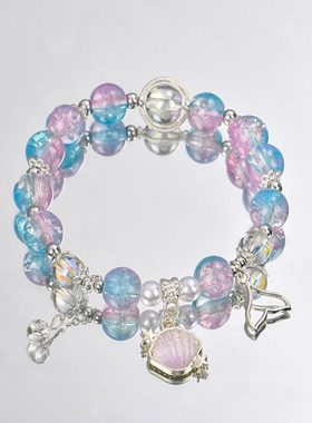 爆款贝壳鱼尾手链高级感精致小众手饰便宜四条装学生生日毕业礼物