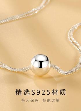 摩天轮原创光珠项链女百搭高级感S925纯银小众双层锁骨链饰品