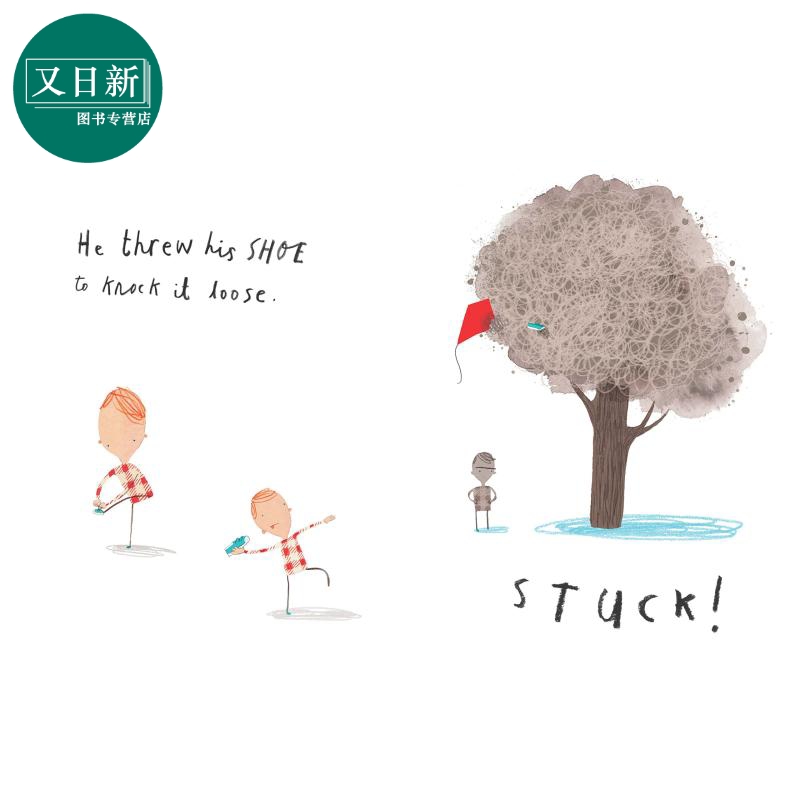 Oliver Jeffers 奥利弗·杰弗斯 卡住了 A Little Stuck 获奖作家 低幼亲子启蒙绘本 纸板书 英文原版 3-6岁 - 图1