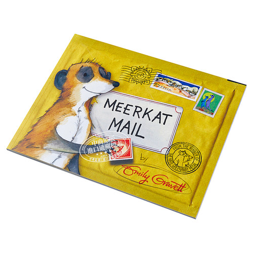 凯特格林威奖得主Emily Gravett Meerkat Mail 猫鼬的邮件 亲子儿童故事绘本 英文原版  含翻翻明信片 3岁以上 - 图1