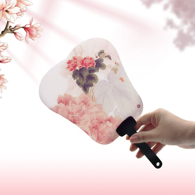Taipei National Palace Museum Q version of classical fan - pink flower fan small gift gift creative souvenir