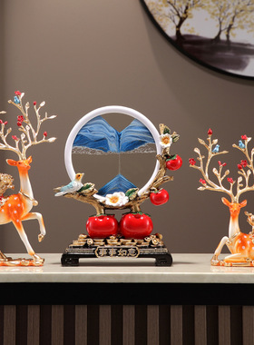 流沙画沙漏鹿摆件客厅电视柜酒柜玄关装饰品乔迁新居礼品结婚礼物