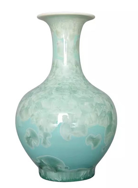 景德镇陶瓷花瓶摆件白绿渐变釉插花葫芦瓶家居乔迁客厅工艺品年货