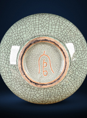 景德镇陶瓷现代仿古官窑冰裂纹花瓶博古架装饰中式家居工艺品摆件