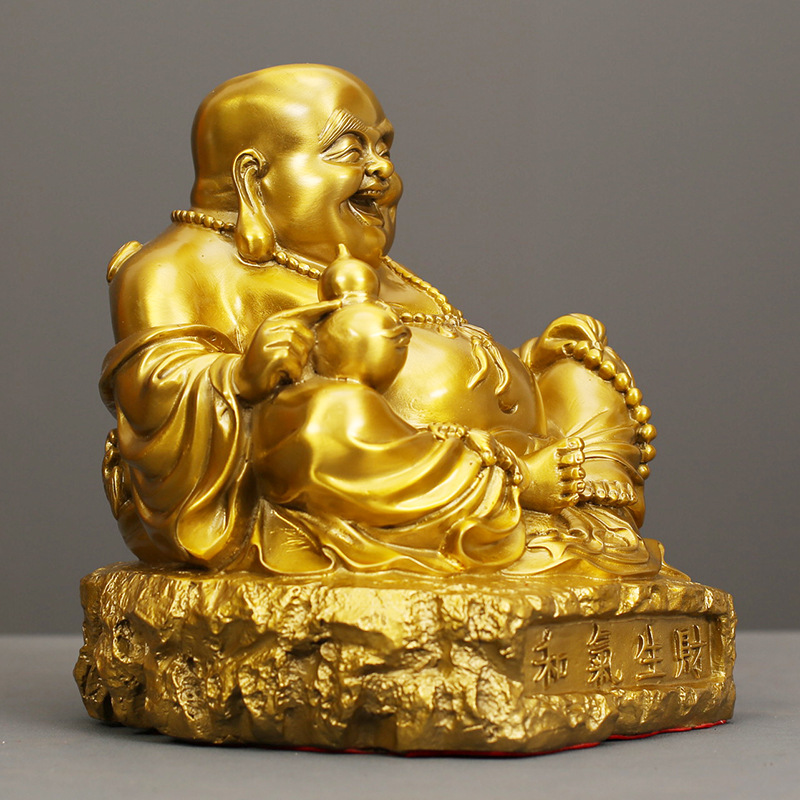 和气生财笑佛黄铜摆件工艺品居家客厅供奉办公室店铺桌面铜装饰品 - 图0