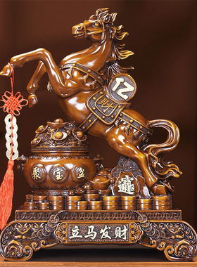 一件代发跨境马年摆件沙金马创意树脂工艺品摆件店铺开业家居礼品
